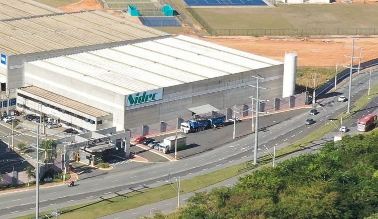 Vista aérea da fábrica Nidec no Condomínio Caldeira, em Indaiatuba, São Paulo